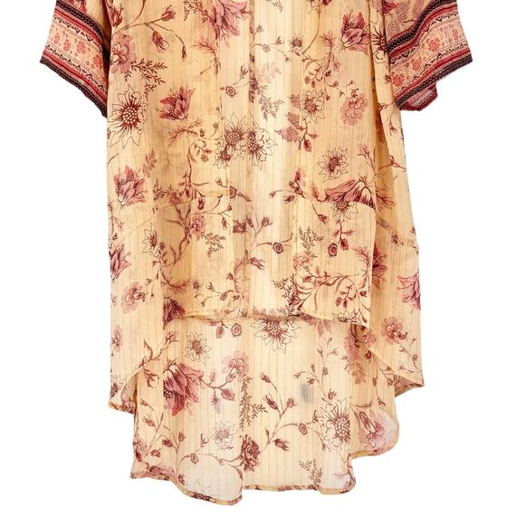 Maurices Cream and Blush Pink Open Front Kimono Cardigan Size S - Picture 4 of 6